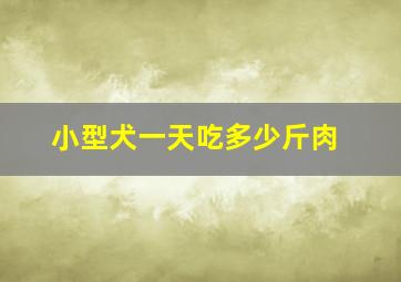 小型犬一天吃多少斤肉