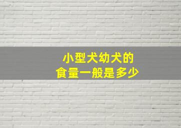 小型犬幼犬的食量一般是多少