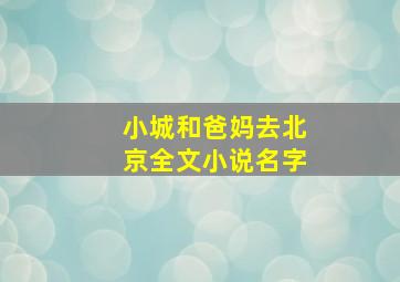 小城和爸妈去北京全文小说名字