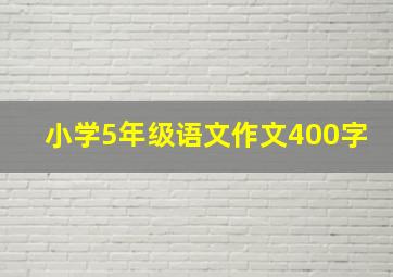 小学5年级语文作文400字