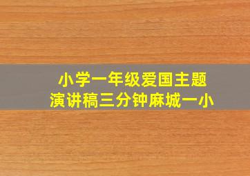 小学一年级爱国主题演讲稿三分钟麻城一小