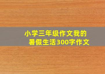 小学三年级作文我的暑假生活300字作文