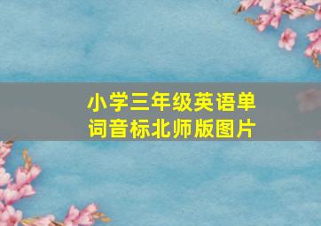 小学三年级英语单词音标北师版图片