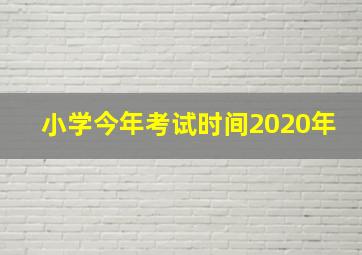 小学今年考试时间2020年