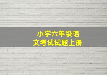 小学六年级语文考试试题上册