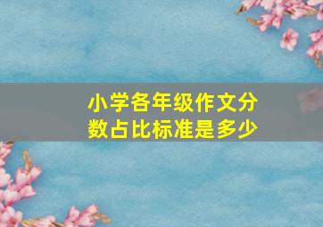 小学各年级作文分数占比标准是多少