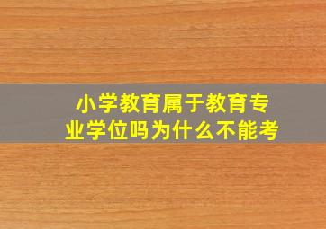 小学教育属于教育专业学位吗为什么不能考