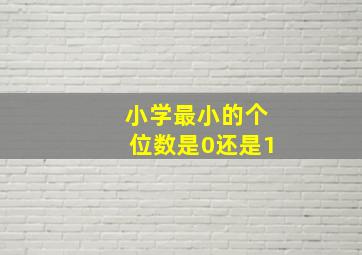 小学最小的个位数是0还是1