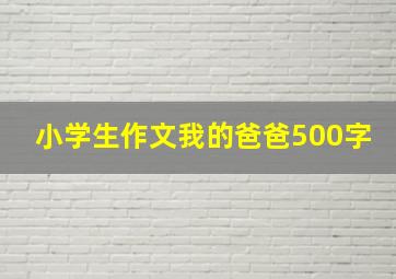 小学生作文我的爸爸500字