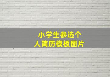 小学生参选个人简历模板图片