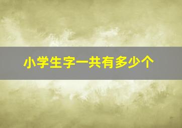 小学生字一共有多少个