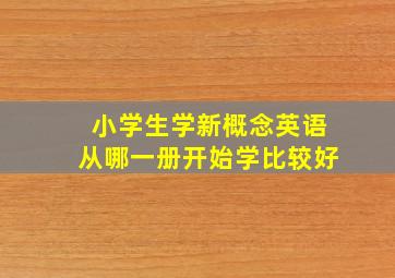 小学生学新概念英语从哪一册开始学比较好