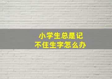 小学生总是记不住生字怎么办