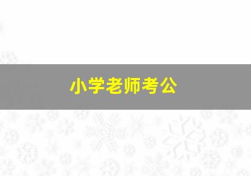 小学老师考公