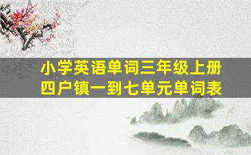 小学英语单词三年级上册四户镇一到七单元单词表