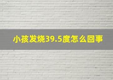 小孩发烧39.5度怎么回事