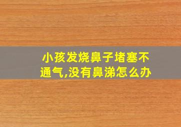 小孩发烧鼻子堵塞不通气,没有鼻涕怎么办