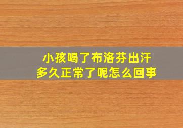 小孩喝了布洛芬出汗多久正常了呢怎么回事