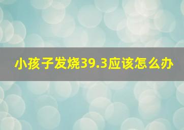 小孩子发烧39.3应该怎么办