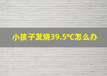 小孩子发烧39.5℃怎么办