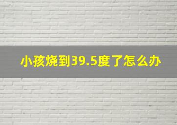 小孩烧到39.5度了怎么办