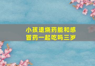 小孩退烧药能和感冒药一起吃吗三岁