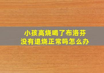 小孩高烧喝了布洛芬没有退烧正常吗怎么办