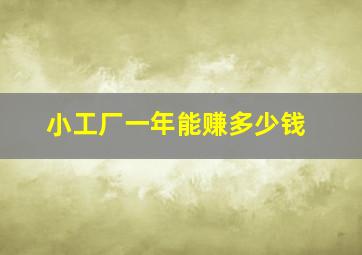 小工厂一年能赚多少钱