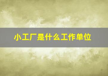 小工厂是什么工作单位