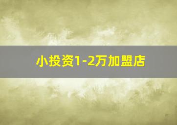 小投资1-2万加盟店