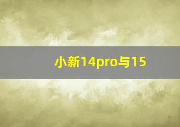 小新14pro与15