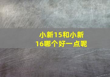 小新15和小新16哪个好一点呢