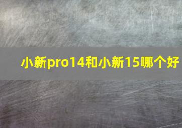 小新pro14和小新15哪个好