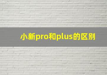 小新pro和plus的区别