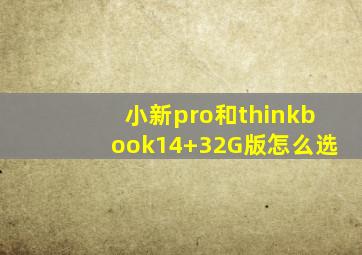 小新pro和thinkbook14+32G版怎么选