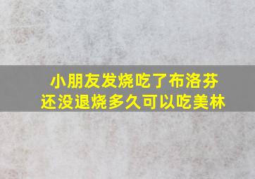 小朋友发烧吃了布洛芬还没退烧多久可以吃美林