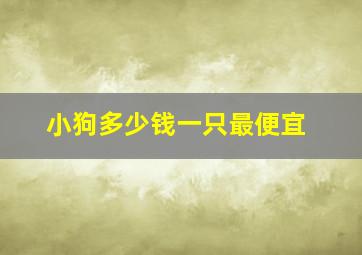 小狗多少钱一只最便宜