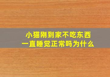 小猫刚到家不吃东西一直睡觉正常吗为什么