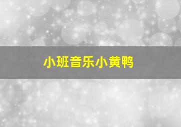 小班音乐小黄鸭