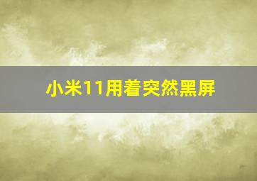 小米11用着突然黑屏