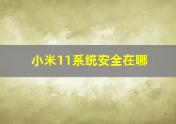 小米11系统安全在哪