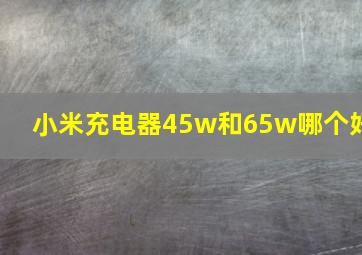 小米充电器45w和65w哪个好