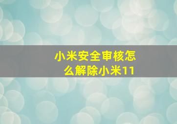 小米安全审核怎么解除小米11