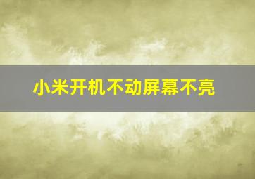 小米开机不动屏幕不亮