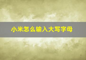 小米怎么输入大写字母