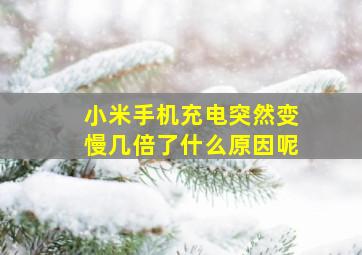 小米手机充电突然变慢几倍了什么原因呢