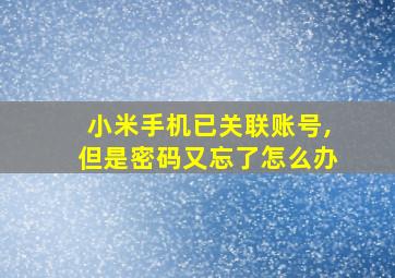 小米手机已关联账号,但是密码又忘了怎么办