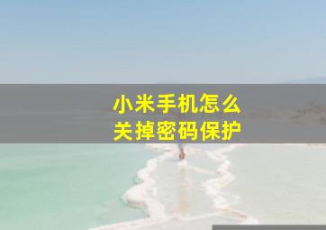 小米手机怎么关掉密码保护