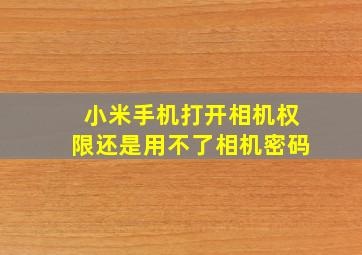 小米手机打开相机权限还是用不了相机密码