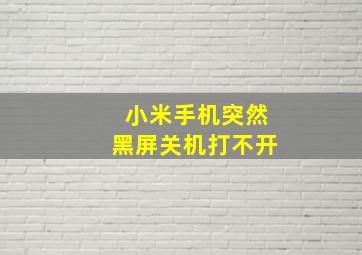 小米手机突然黑屏关机打不开